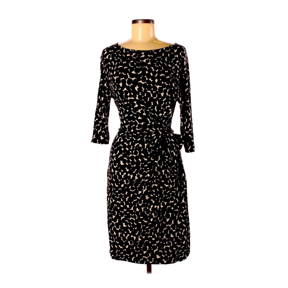 Ann Taylor Women Black Animal Print Dress
